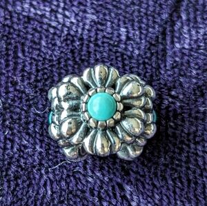 Pandora Birthday Blooms Bracelet Charm With Turquoise